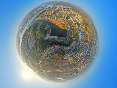 溪湖小镇高空全景2020-11